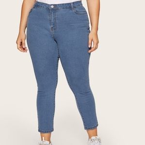 💝 2X Plus Solid Ankle Jeggings